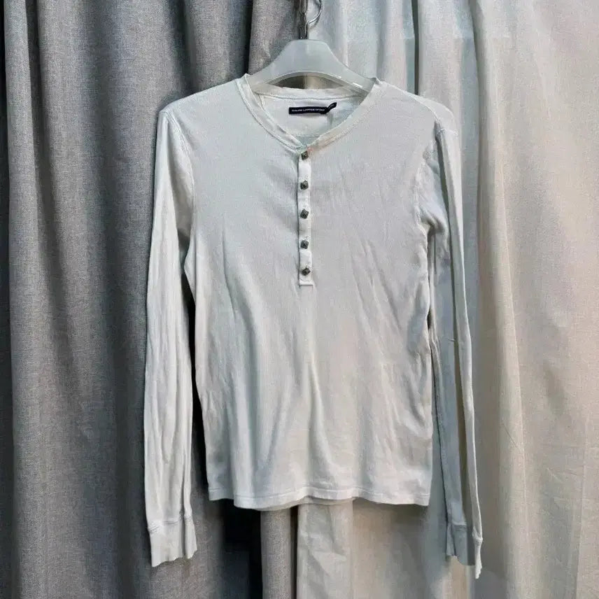 [BUNJANG] Ralph Lauren White Henley Long Sleeve T-Shirt L / [L] 랄프로렌 화이트 헨리넥 긴팔티셔츠