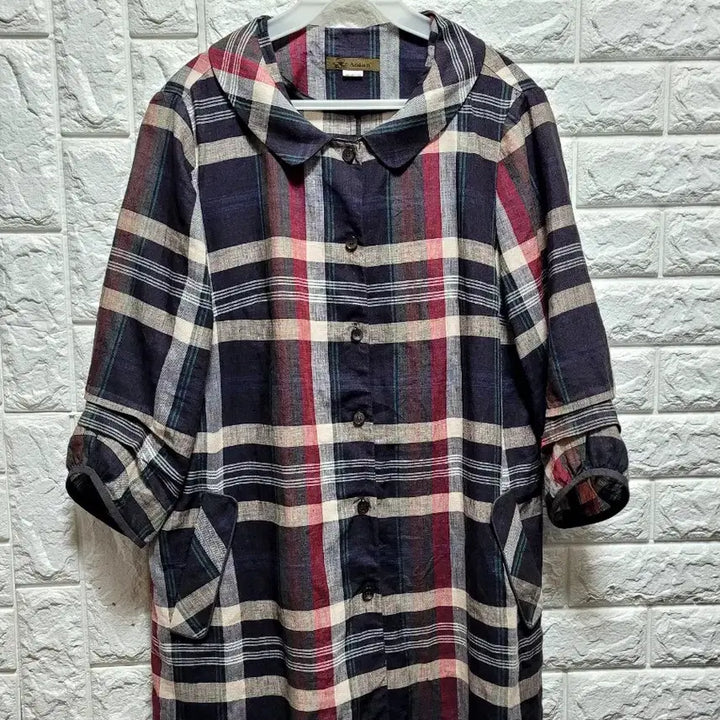 [BUNJANG] AndiN Check Pattern Linen Jacket Size 66 / Andis n&