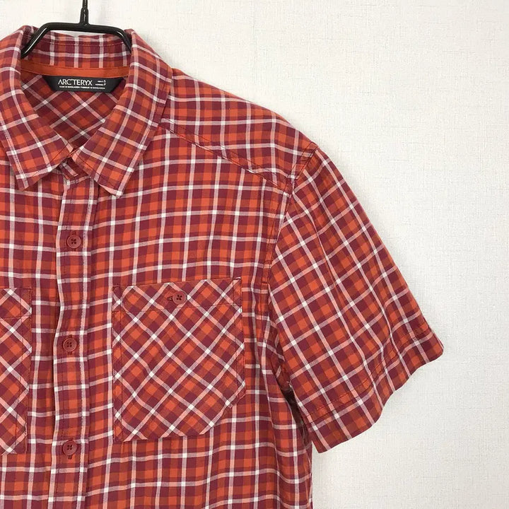 [SOLD OUT] 아크테릭스 체크 반팔 셔츠 남방 남성S (90-95)