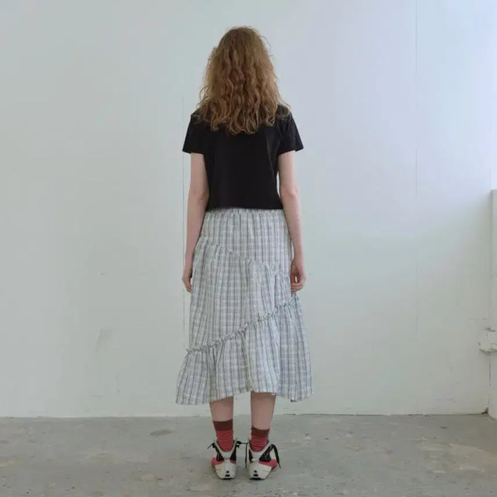 [BUNJANG] Enzo Blues Shirring Banding Midi Skirt / 엔조블루스 셔링 밴딩 스커트