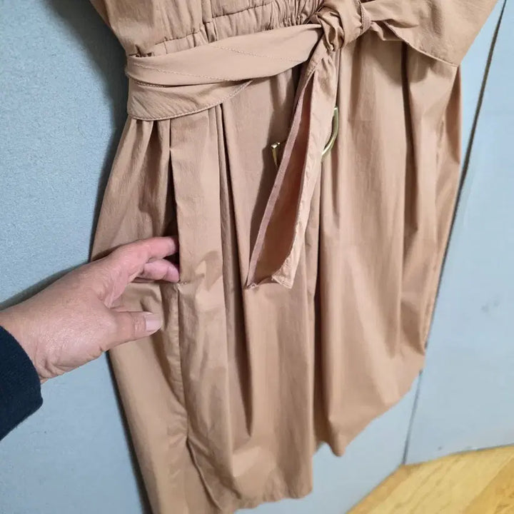 [BUNJANG] System Beige Belted Dress / 시스템 베이지 허리밸트 원피스  n4723