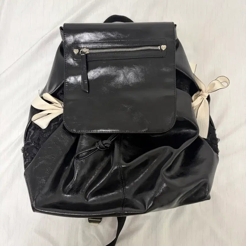 [BUNJANG] Ovuni Classic Bow Backpack Black / ovuni classic bow backpack_black 오부니 백팩