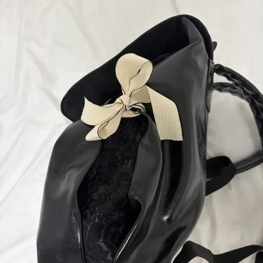 [BUNJANG] Ovuni Classic Bow Backpack Black / ovuni classic bow backpack_black 오부니 백팩