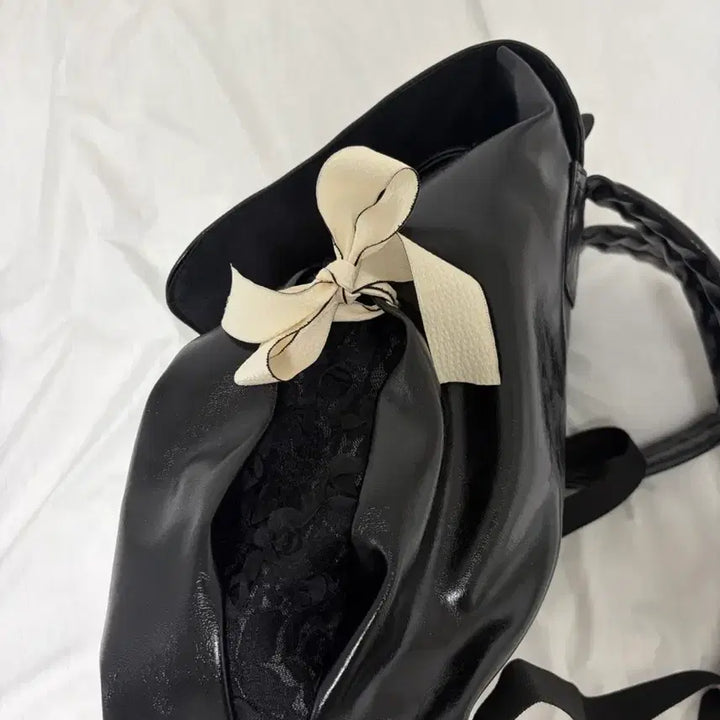 [BUNJANG] Ovuni Classic Bow Backpack Black / ovuni classic bow backpack_black 오부니 백팩