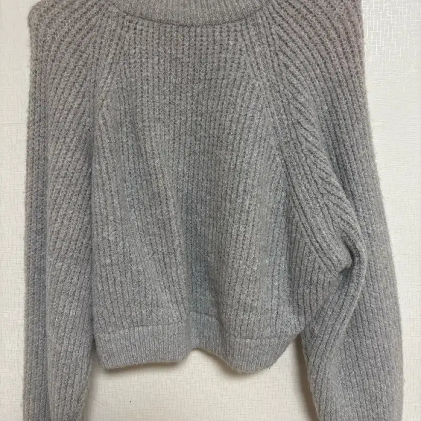 [BUNJANG] Gray Cropped Knit Sweater / 숏니트 그레이