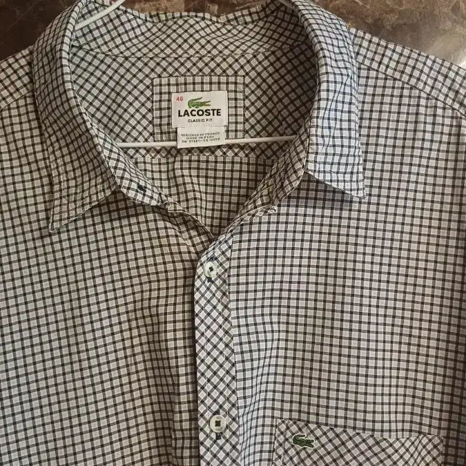 [BUNJANG] Lacoste Classic Fit Checkered Shirt / 라코스테 클래식핏 체크 셔츠