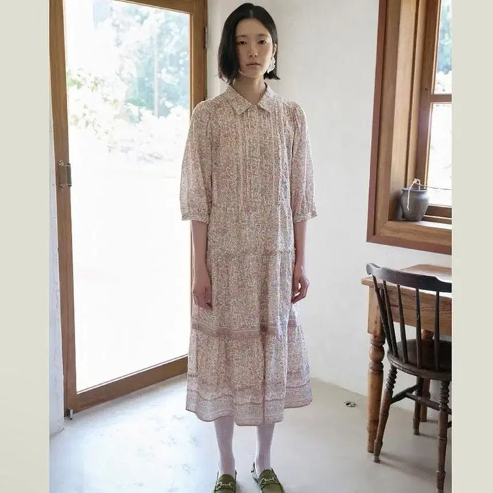 [BUNJANG] Thursday Island Floral 7-Part Sleeve Dress / (택있는 새옷)써스데이아일랜드 플라워 7부원피스