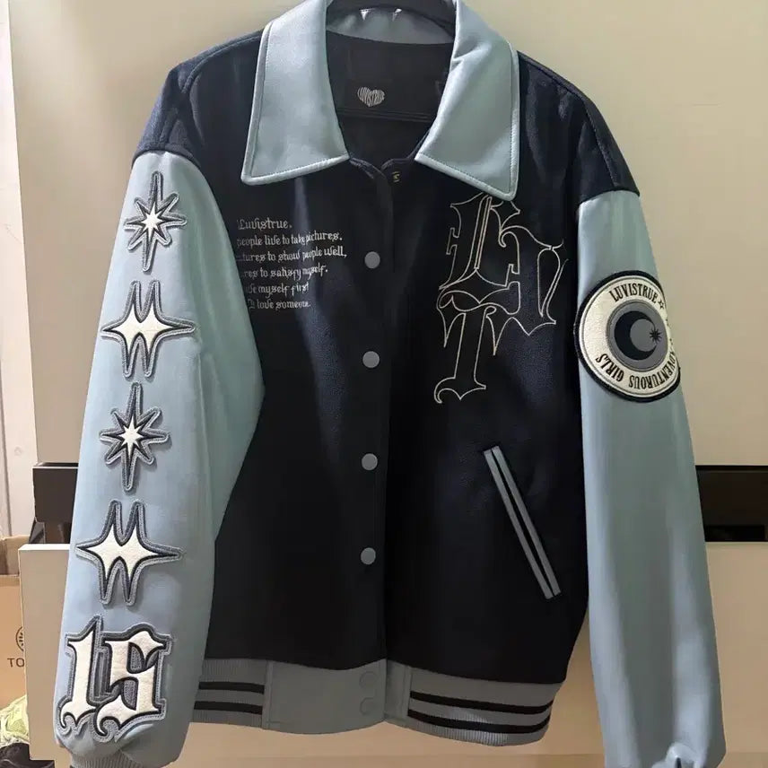 [BUNJANG] Love Is True MZ LVT Varsity Jacket / 1회실착]러브이즈 트루 MZ LVT VARSITY JACKET 바시티자켓