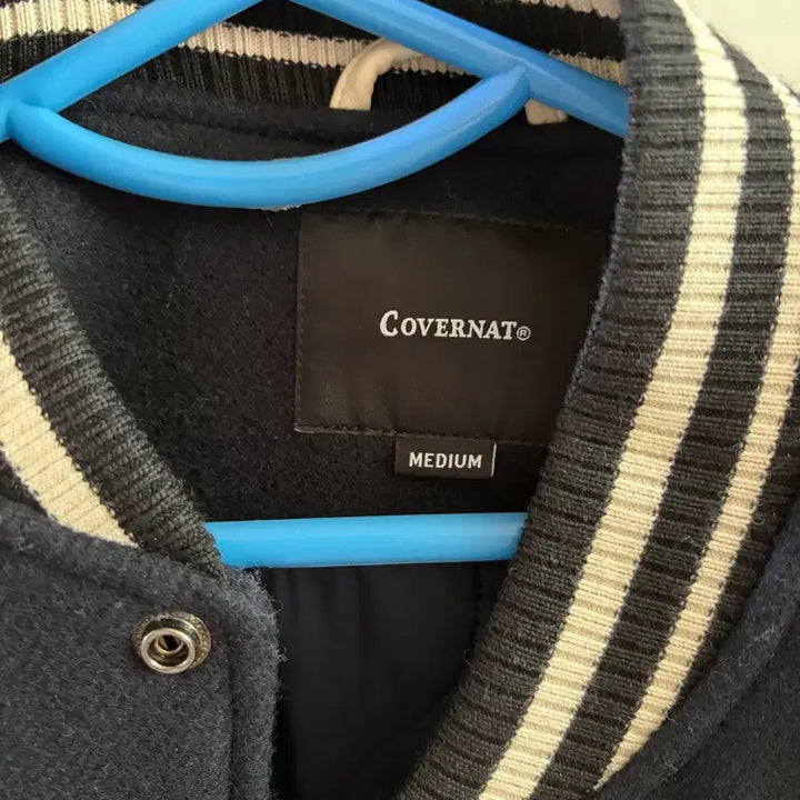 [BUNJANG] Carhartt Navy Big C Logo Varsity Jacket / 커버낫 네이비 빅 C 로고 바시티 자켓