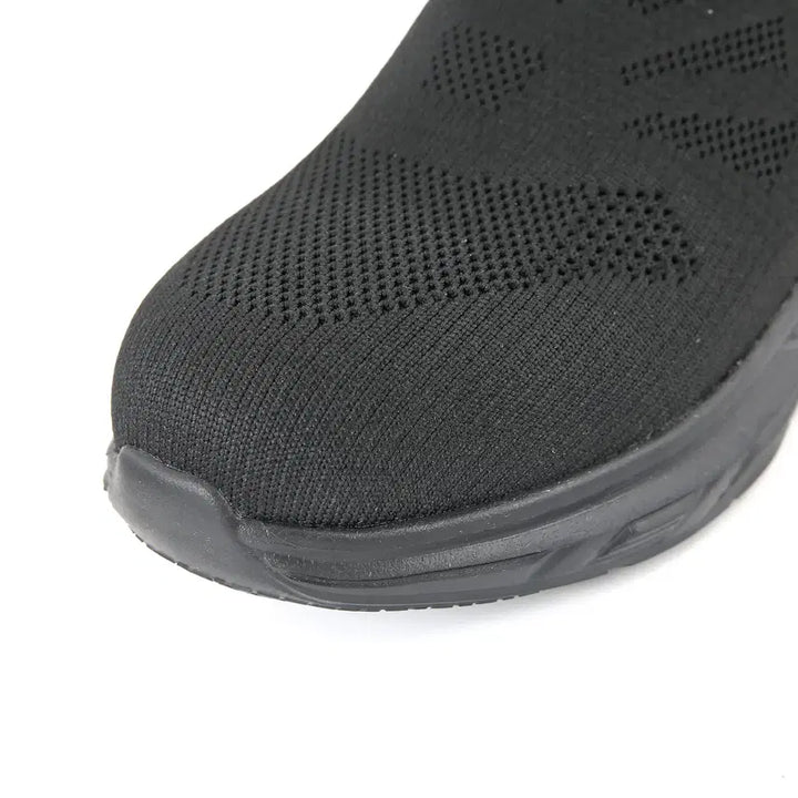 [BUNJANG] Y4 Lightweight Knit Slip-On Nursing Shoes / 간호사화 병원신발 발편한 근무화 초경량 니트 슬립온 쿠션화 블랙 Y4