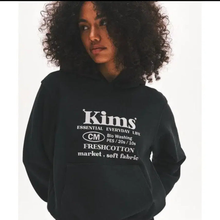 [BUNJANG] Kims Fresh Cotton Market Black Hoodie / Kims 프레쉬 코튼 마켓 검정색 후드티