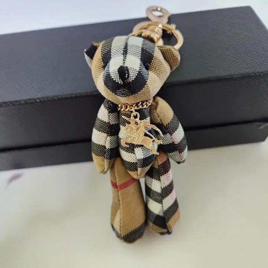 [BUNJANG] Checkered Teddy Bear Charm / 체크 곰돌이 키링