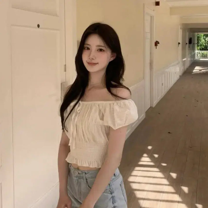 [SOLD OUT] (포장째새상품) 플랜트샵 포이 블라우스 Poi banding blouse