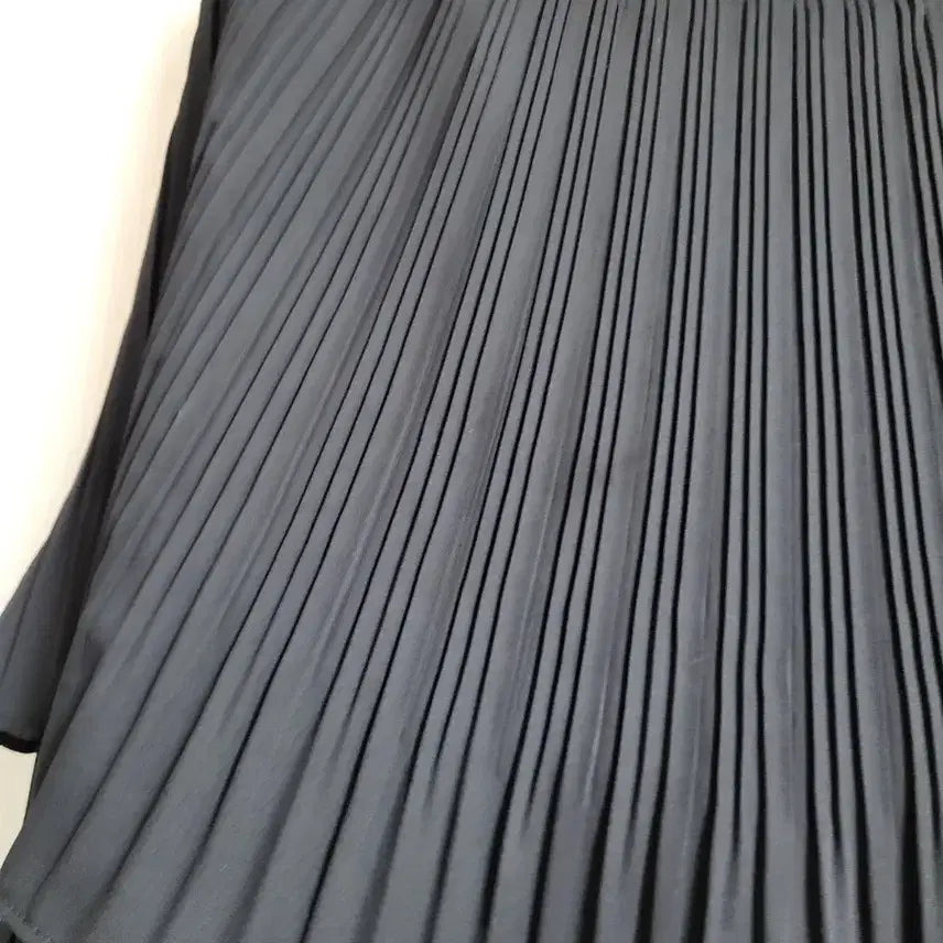 [BUNJANG] Black Pleated Layered Long Skirt / 블랙 플리츠 레이어드 롱스커트