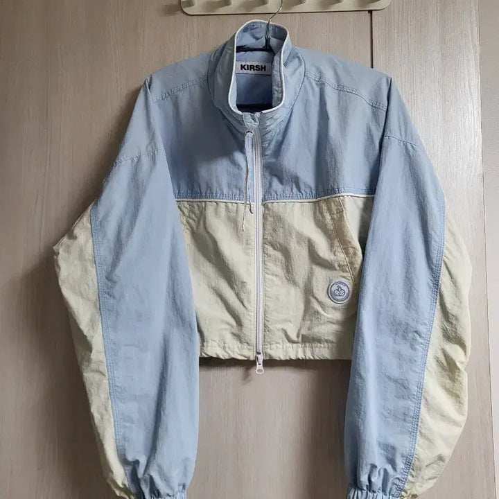 [BUNJANG] Kirsh Crop Windbreaker Jacket / 키르시 크롭 바람막이 블루/베이지
