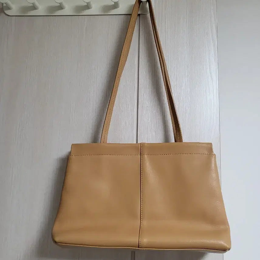 [BUNJANG] Tory Burch Beige Leather Shoulder Tote Bag / 토에 베이지 가죽 숄더백 토트백
