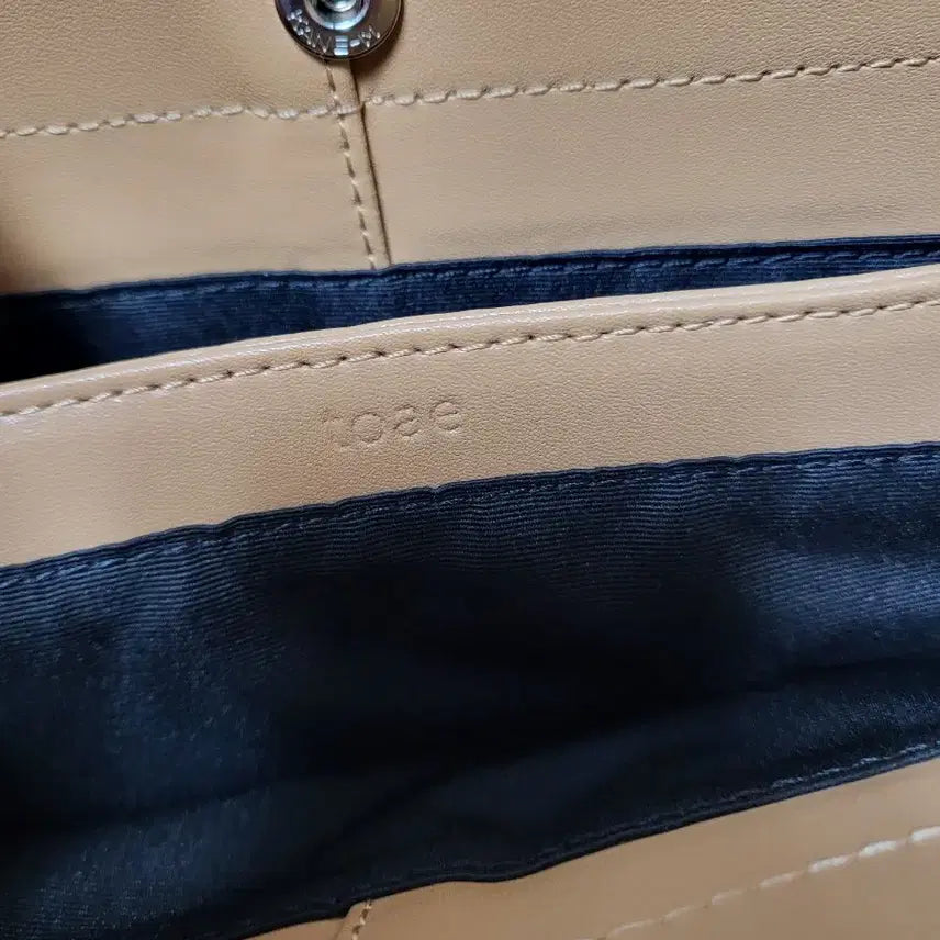 [BUNJANG] Tory Burch Beige Leather Shoulder Tote Bag / 토에 베이지 가죽 숄더백 토트백
