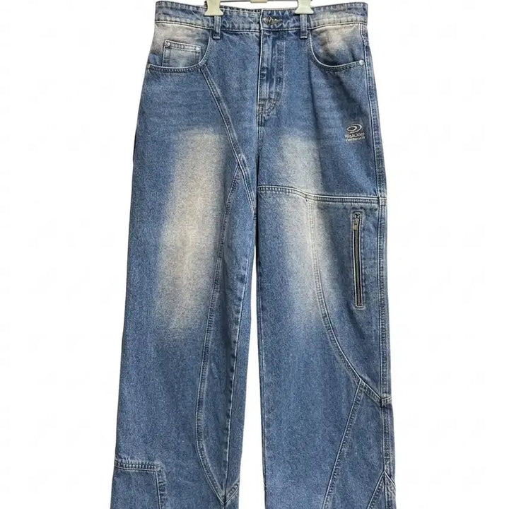 [BUNJANG] Travel Wide Washed Denim Pants / 트래블 와이드 워싱 데님팬츠