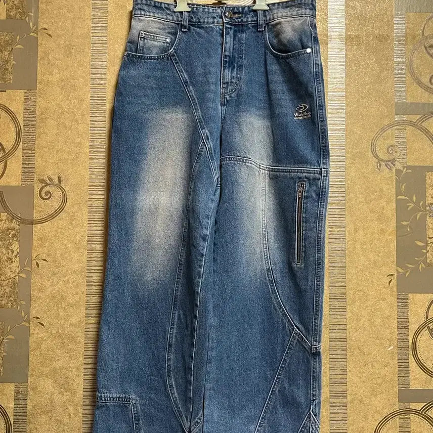 [BUNJANG] Travel Wide Washed Denim Pants / 트래블 와이드 워싱 데님팬츠