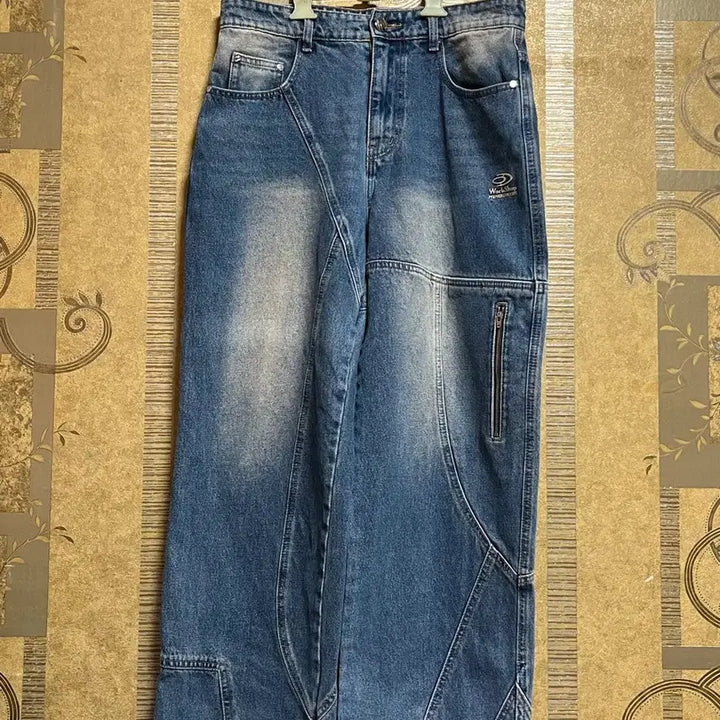 [BUNJANG] Travel Wide Washed Denim Pants / 트래블 와이드 워싱 데님팬츠
