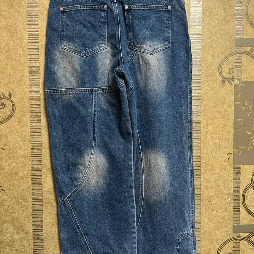 [BUNJANG] Travel Wide Washed Denim Pants / 트래블 와이드 워싱 데님팬츠