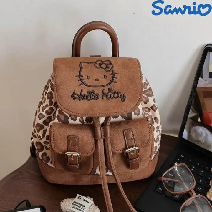[BUNJANG] Sanrio Hello Kitty Leopard Mini Backpack / 산리오 헬로키티 레오파드 미니 백팩