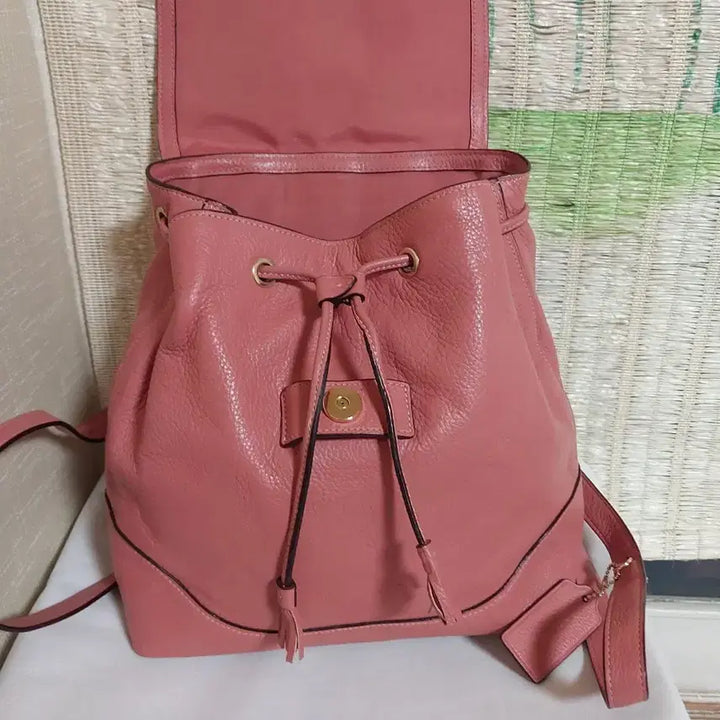 [BUNJANG] Coach Pink Leather Backpack / 코치 핑크 가죽 백팩