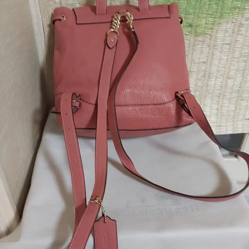 [BUNJANG] Coach Pink Leather Backpack / 코치 핑크 가죽 백팩