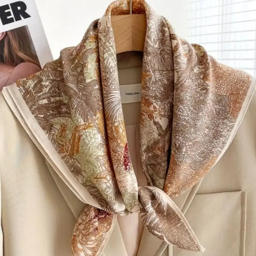 [BUNJANG] Elegant Pattern Scarf / 패턴 스카프(새상품)
