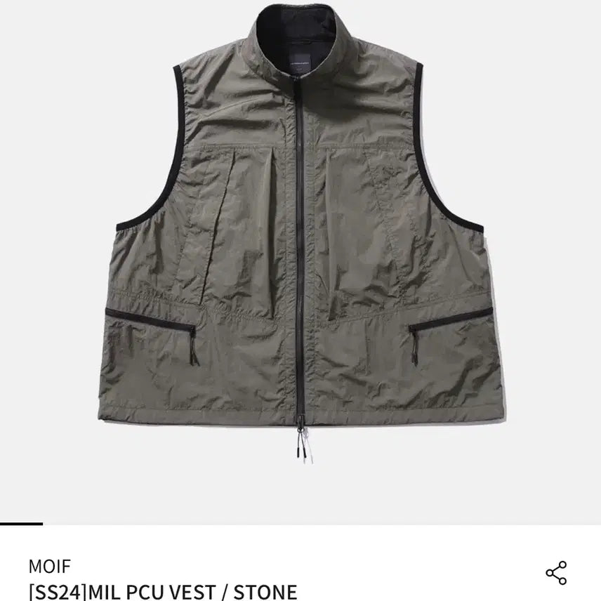 [BUNJANG] Moif SS24 Mill PCU Vest Stone Size 2 / SS24 모이프 밀 pcu 베스트