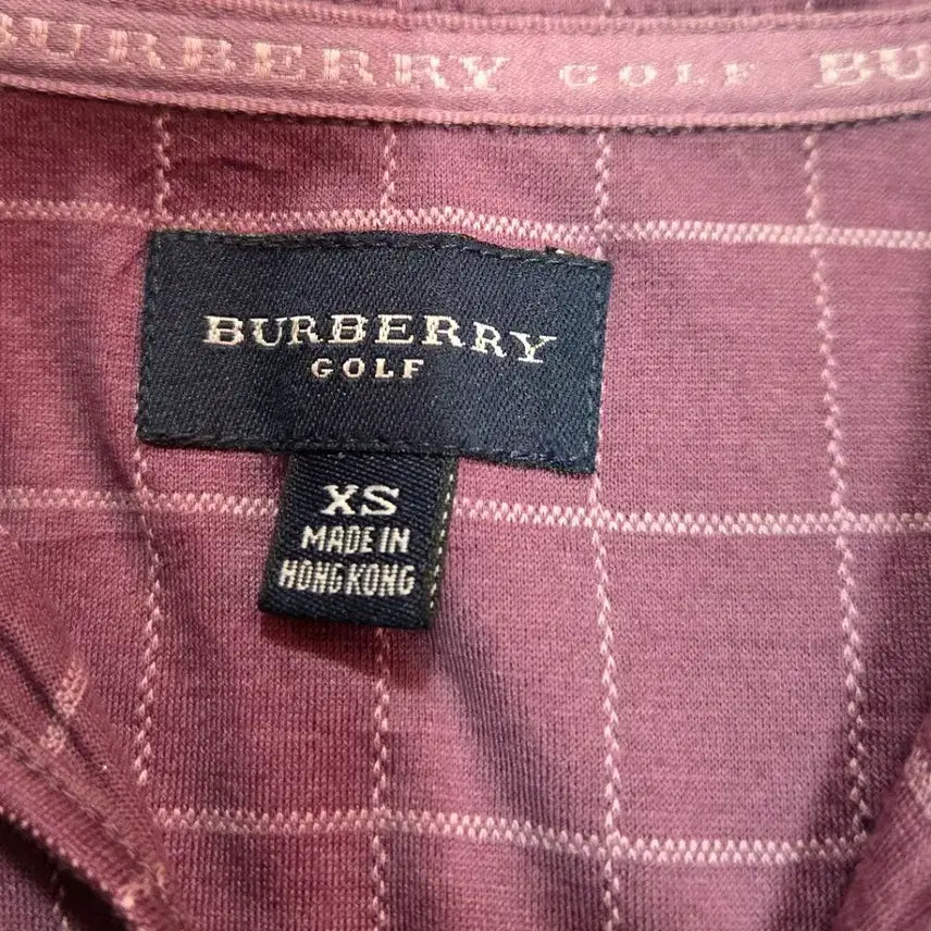 [BUNJANG] Burberry Purple Check Short-Sleeve Polo T-Shirt / 버버리 퍼플 체크 반팔 카라 티셔츠