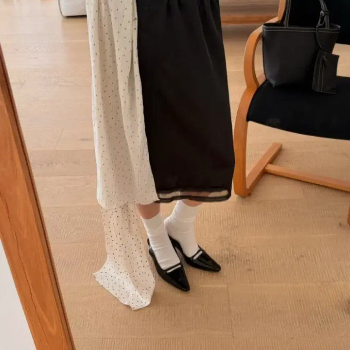 [BUNJANG] BASQUET LOE Satin Midi Skirt Black / 바스켓 로에 새틴 스커트