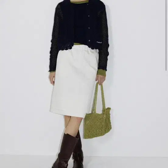 [BUNJANG] Atelier Edition Flower Crochet Cardigan Navy / 아틀리에 에디션 플라워 크로셰 가디건 네이비