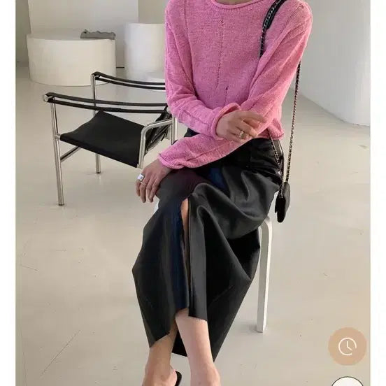 [BUNJANG] Black Leather Long Skirt / 가죽 롱스커트