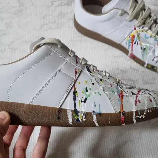 [BUNJANG] Maison Margiela Paint Drop German Army Trainers Size 40 / 메종 마르지엘라 페인트 드롭 독일군 40