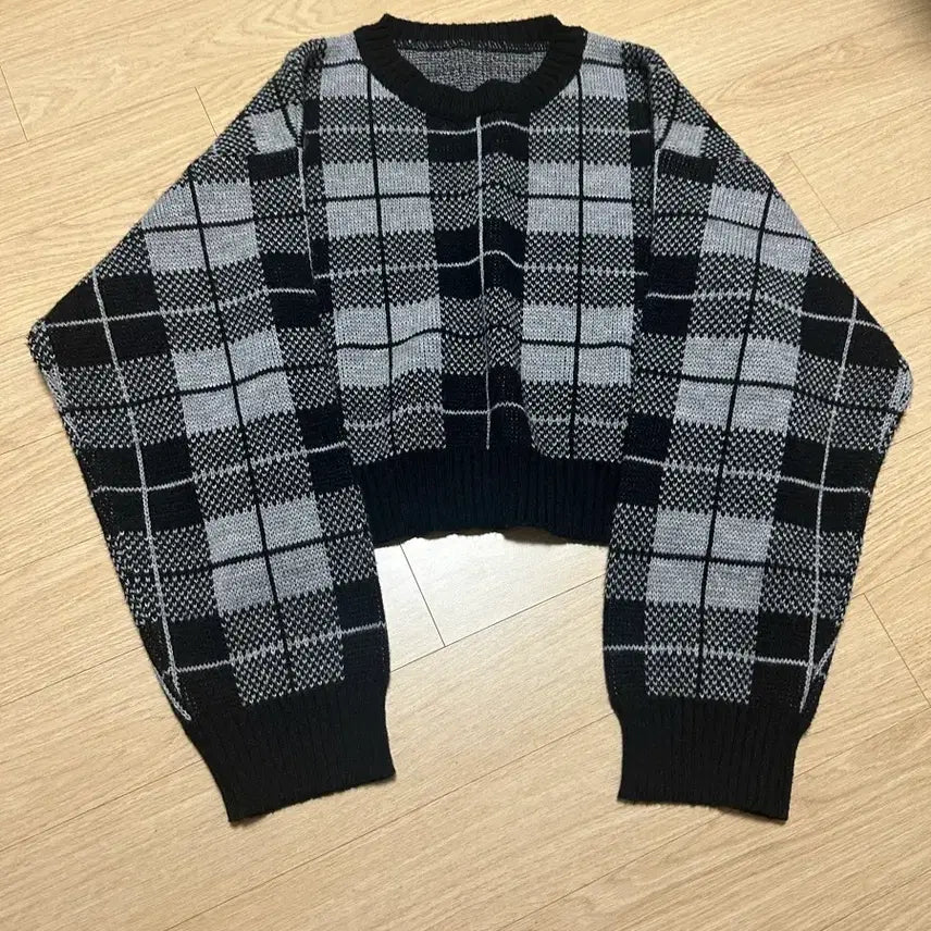 [BUNJANG] A-bly Checkered Winter Knit / 에이블리 겨울니트 채크무늬