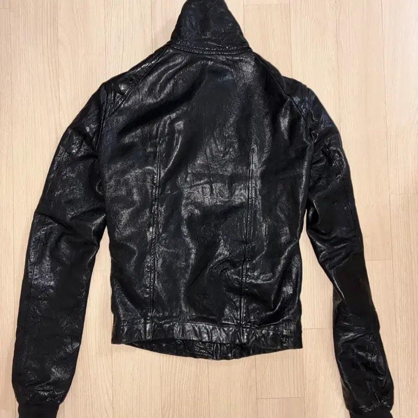 [BUNJANG] Rick Owens Intarsia High Neck Lamb Leather Jacket / 릭오웬스 Intarsia High Neck 레더자켓