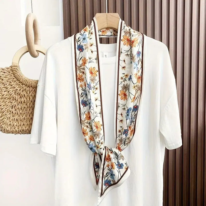 [BUNJANG] Flower Pattern Scarf (New) / 플라워 패턴 스카프 (새상품)