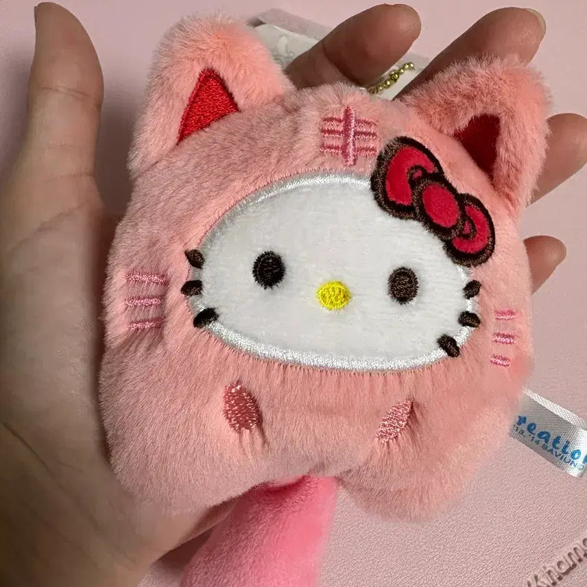 [BUNJANG] Sanrio Kitty Cat Tail Charm Plush / 새상품)산리오 고양이 꼬리 키티 인형 키링 가챠 13cm
