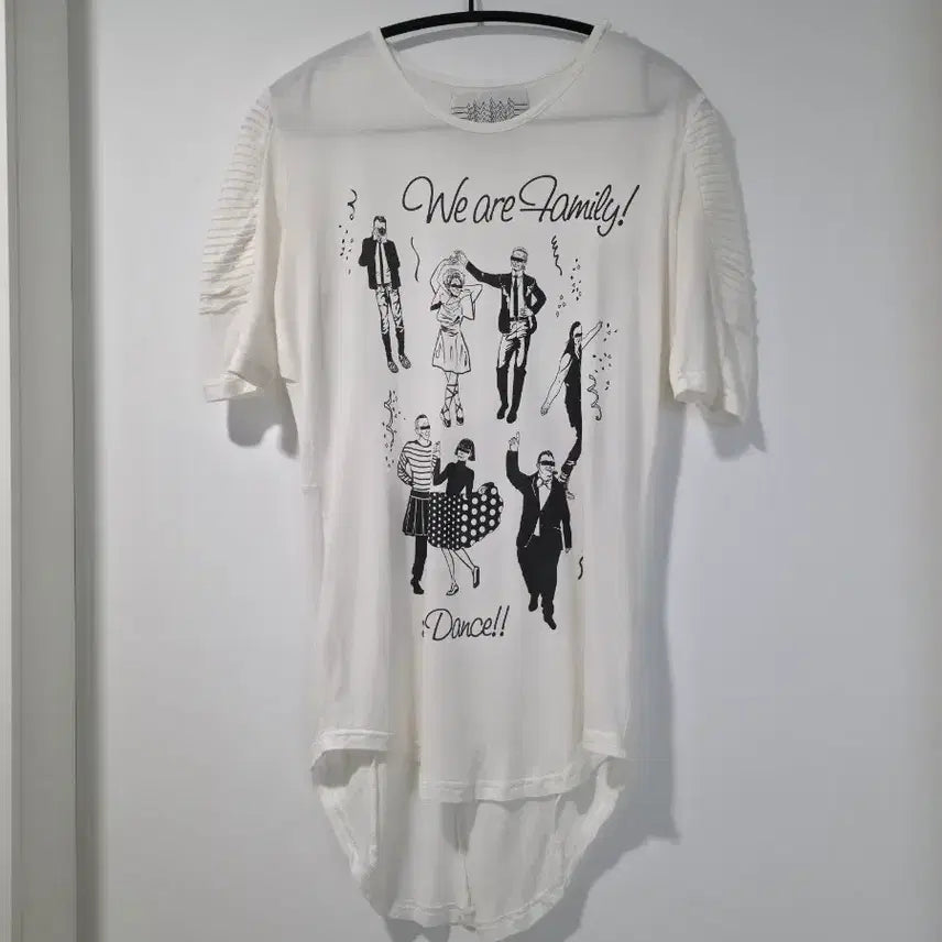 [BUNJANG] White Printing Short Sleeve T-Shirt (One Size) / 화이트 프린팅 반팔 티셔츠 프리사이즈