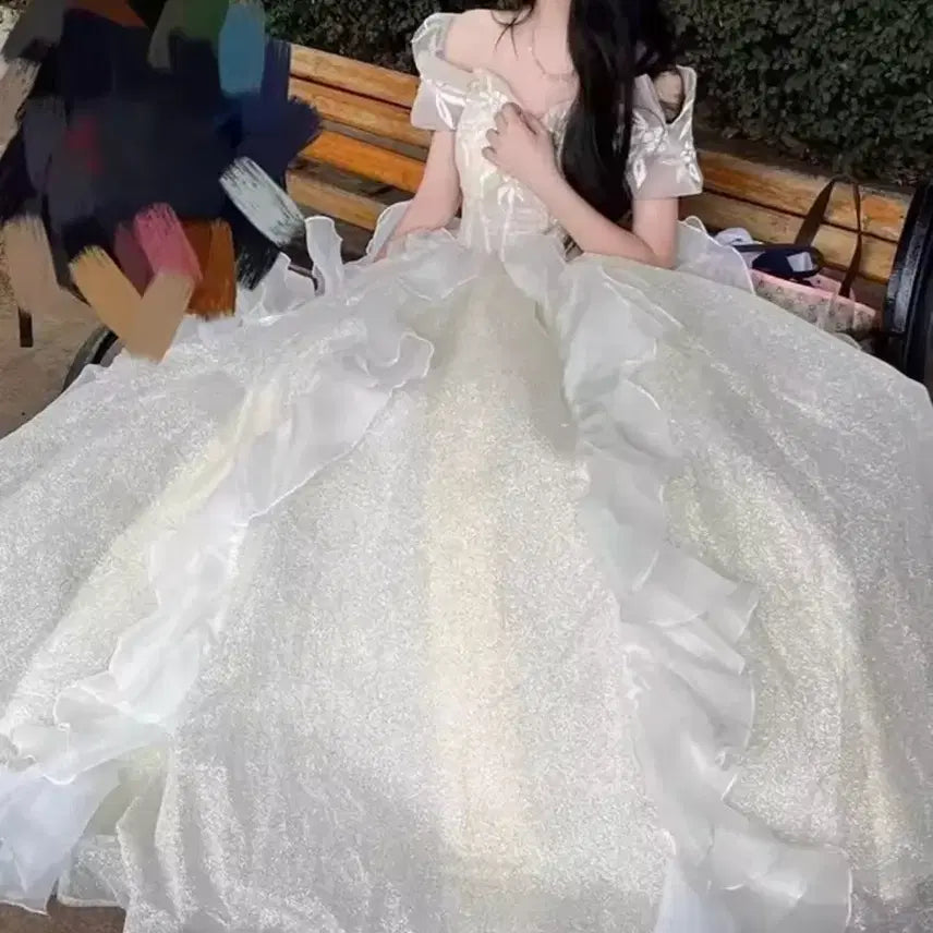 [BUNJANG] Princess Dress for Photoshoot / 졸업사진 하나뿐인 인생샷 공주 드레스 왕관포함 속치마 대여 촬영용