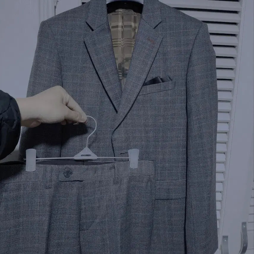 [BUNJANG] Bas So Homme Slim Fit Classic Check Suit Set / 95 바쏘옴므 슬림핏 클래식 체크 정장 수트 세트
