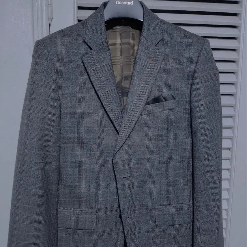 [BUNJANG] Bas So Homme Slim Fit Classic Check Suit Set / 95 바쏘옴므 슬림핏 클래식 체크 정장 수트 세트
