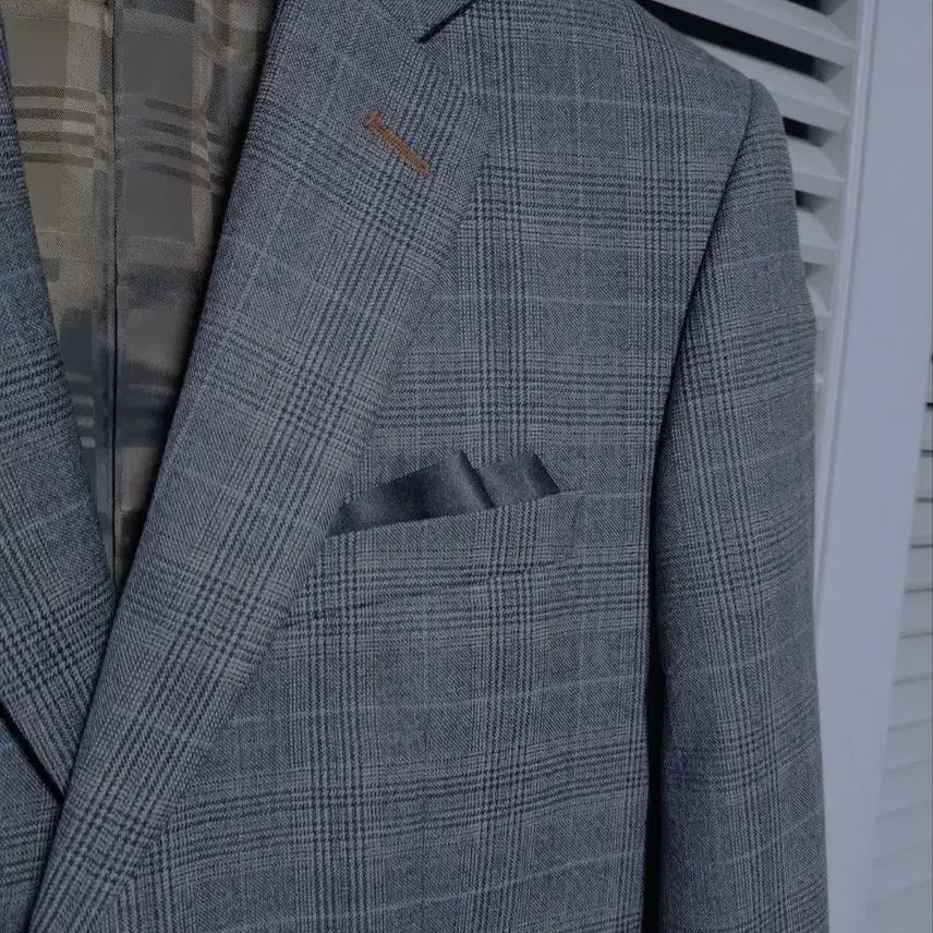 [BUNJANG] Bas So Homme Slim Fit Classic Check Suit Set / 95 바쏘옴므 슬림핏 클래식 체크 정장 수트 세트