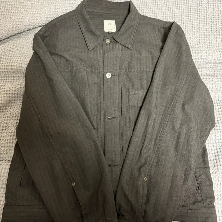 [BUNJANG] Polytellurite Light Trucker Charcoal Jacket / (3)폴리테루라이트트러커 스트라이프차콜
