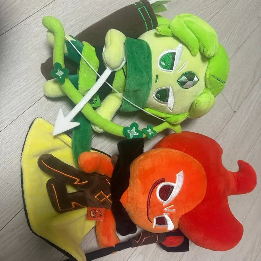 [BUNJANG] Cookie Run Wind Archer Cookie &amp; Fire Spirit Cookie Plush Set / 쿠키런 바람궁수 쿠키 불꽃정령 쿠키 인형 판매(급처)