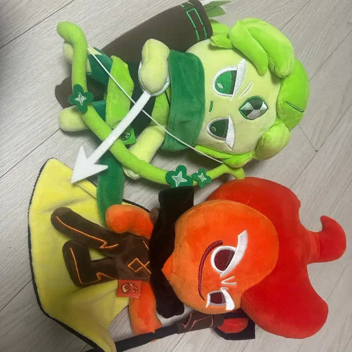 [BUNJANG] Cookie Run Wind Archer Cookie &amp; Fire Spirit Cookie Plush Set / 쿠키런 바람궁수 쿠키 불꽃정령 쿠키 인형 판매(급처)