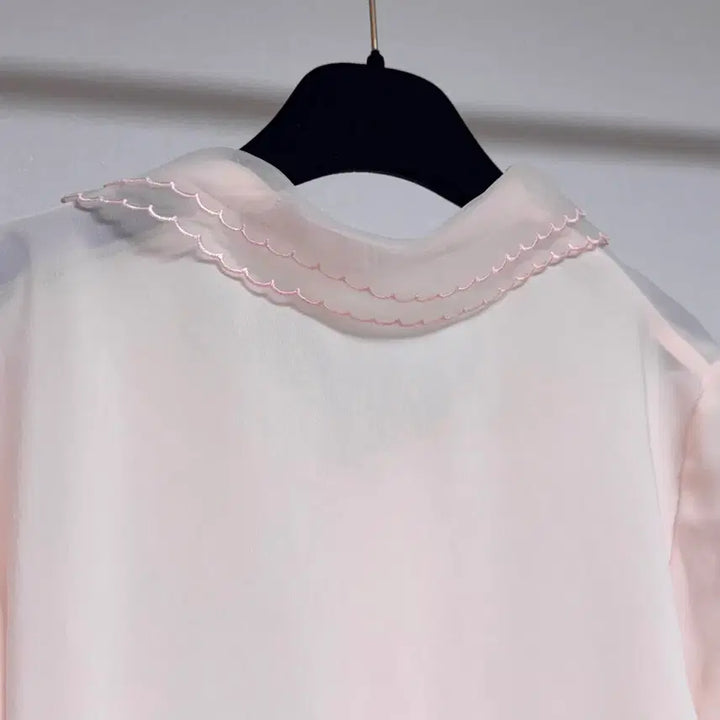 [BUNJANG] It Michaa Pink Lace Collar Blouse / 잇미샤 it michaa 블라우스 핑크