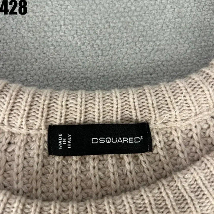 [BUNJANG] Dsquared2 Beige Loose Fit Knit Sweater / 디스퀘어드2 루즈핏 니트 스웨터 베이지