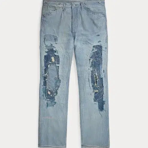 [BUNJANG] RRL Vintage Five Pocket Repair Indigo Pants / 더블알엘 빈티지 파이브 포켓 리페어 인디고 팬츠